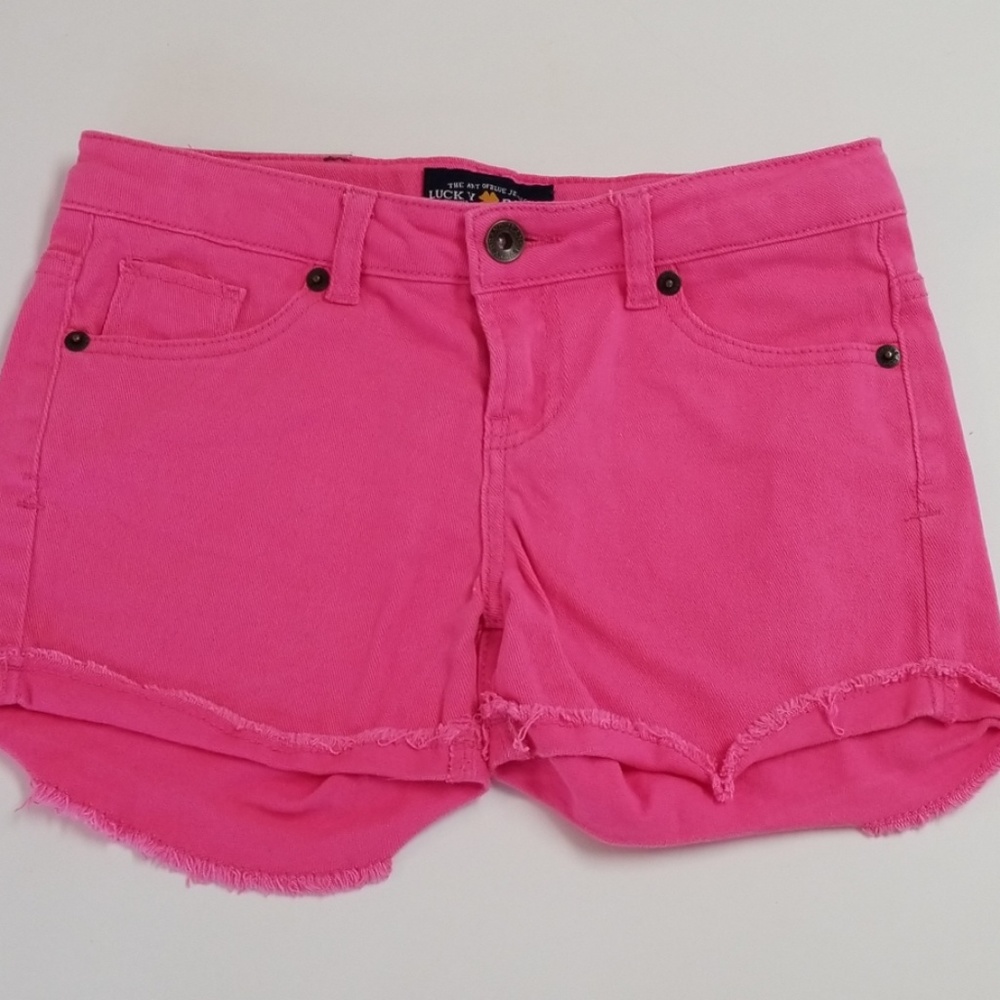 Lucky Brand Riley pink Jean shorts girls sz 12